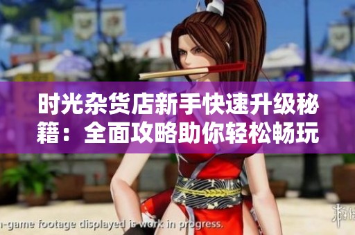 时光杂货店新手快速升级秘籍：全面攻略助你轻松畅玩