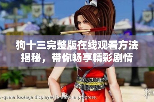 狗十三完整版在线观看方法揭秘，带你畅享精彩剧情