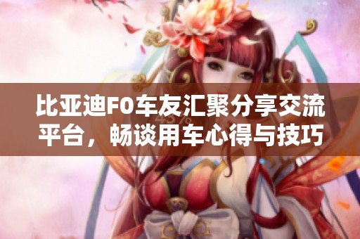 比亚迪F0车友汇聚分享交流平台，畅谈用车心得与技巧