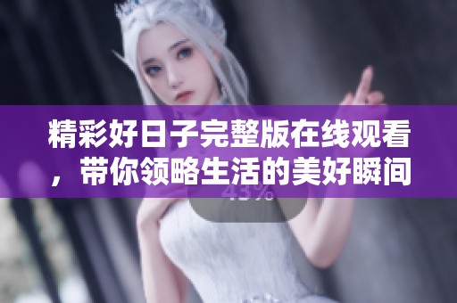 精彩好日子完整版在线观看，带你领略生活的美好瞬间