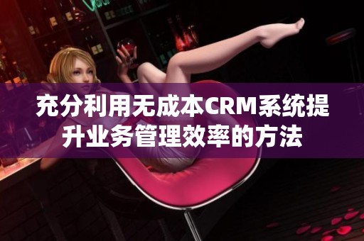 充分利用无成本CRM系统提升业务管理效率的方法