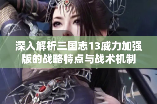 深入解析三国志13威力加强版的战略特点与战术机制
