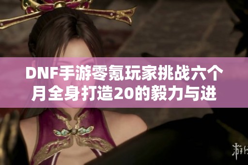 DNF手游零氪玩家挑战六个月全身打造20的毅力与进展总结