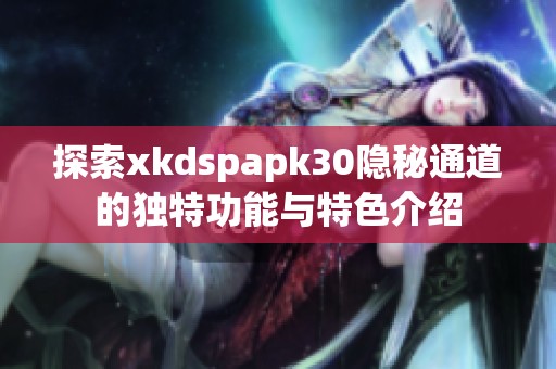 探索xkdspapk30隐秘通道的独特功能与特色介绍