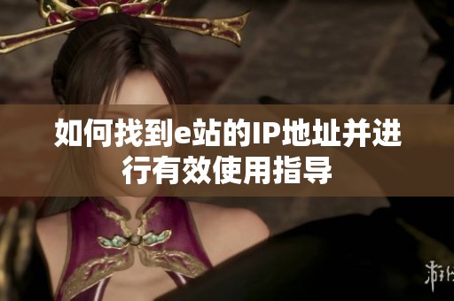 如何找到e站的IP地址并进行有效使用指导