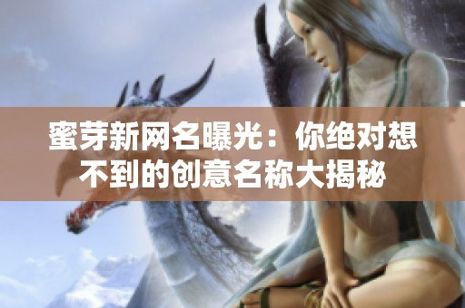 蜜芽新网名曝光：你绝对想不到的创意名称大揭秘