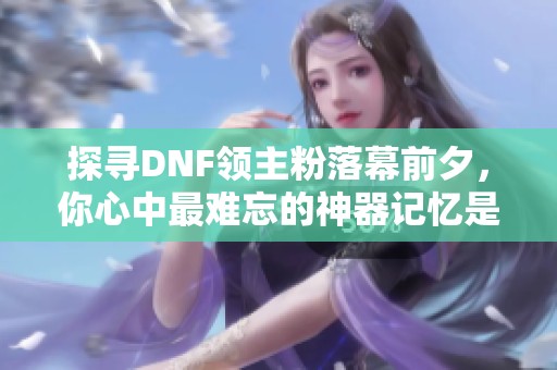 探寻DNF领主粉落幕前夕，你心中最难忘的神器记忆是什么？
