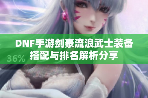DNF手游剑豪流浪武士装备搭配与排名解析分享
