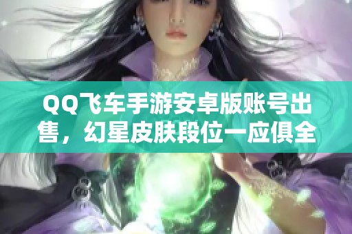 QQ飞车手游安卓版账号出售，幻星皮肤段位一应俱全