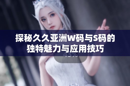 探秘久久亚洲W码与S码的独特魅力与应用技巧