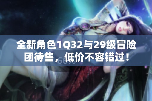 全新角色1Q32与29级冒险团待售，低价不容错过！