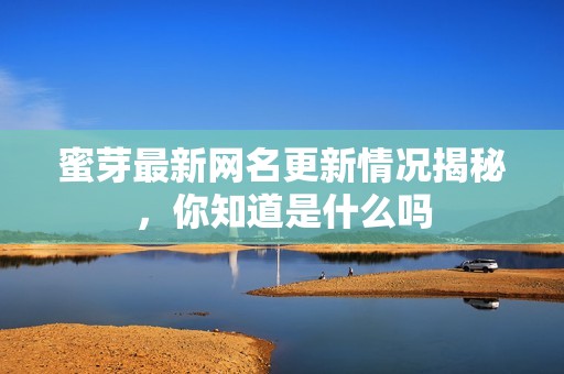 蜜芽最新网名更新情况揭秘，你知道是什么吗