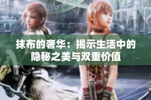 抹布的奢华：揭示生活中的隐秘之美与双重价值