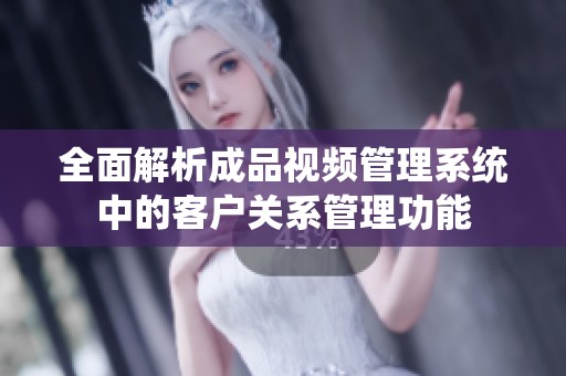 全面解析成品视频管理系统中的客户关系管理功能