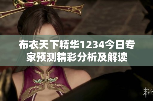 布衣天下精华1234今日专家预测精彩分析及解读