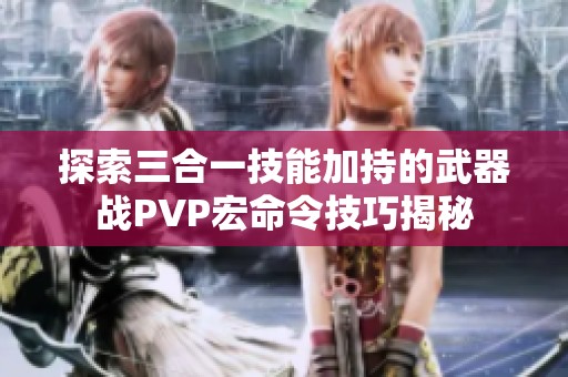 探索三合一技能加持的武器战PVP宏命令技巧揭秘
