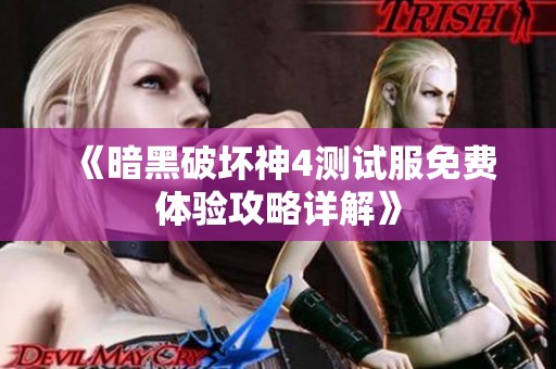 《暗黑破坏神4测试服免费体验攻略详解》