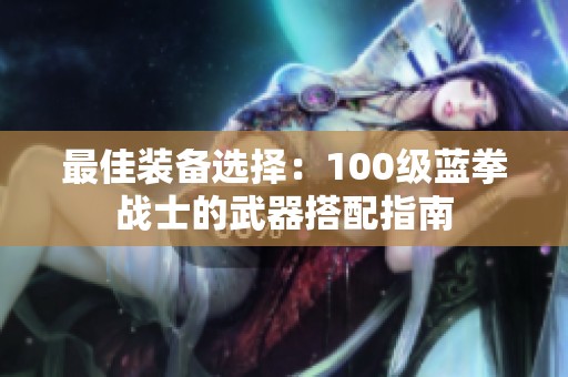 最佳装备选择：100级蓝拳战士的武器搭配指南