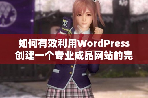 如何有效利用WordPress创建一个专业成品网站的完整指南