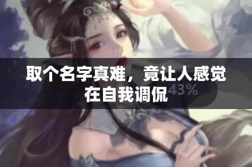 取个名字真难，竟让人感觉在自我调侃