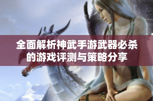 全面解析神武手游武器必杀的游戏评测与策略分享