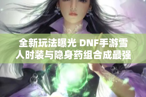 全新玩法曝光 DNF手游雪人时装与隐身药组合成最强隐形战术
