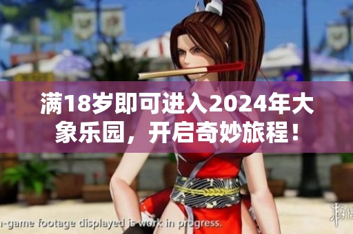 满18岁即可进入2024年大象乐园，开启奇妙旅程！