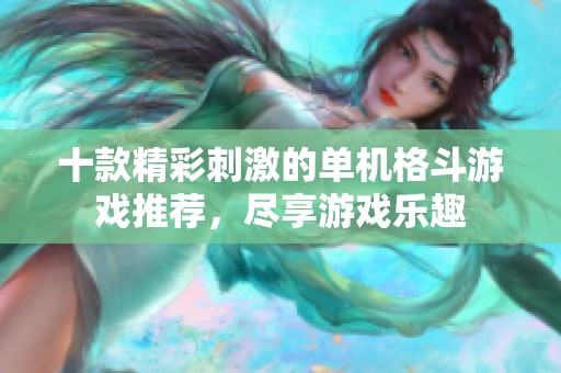 十款精彩刺激的单机格斗游戏推荐，尽享游戏乐趣