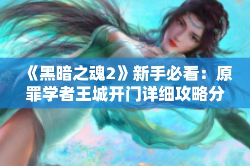 《黑暗之魂2》新手必看：原罪学者王城开门详细攻略分享