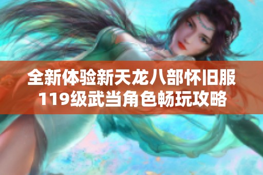 全新体验新天龙八部怀旧服119级武当角色畅玩攻略