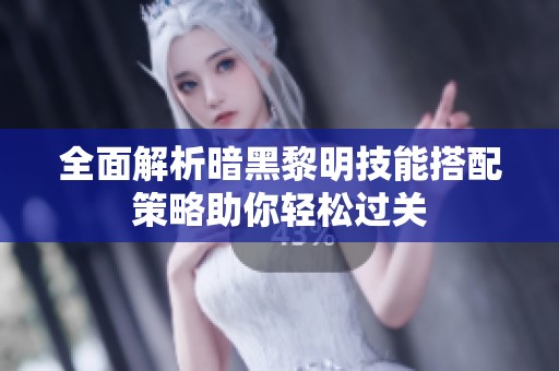 全面解析暗黑黎明技能搭配策略助你轻松过关