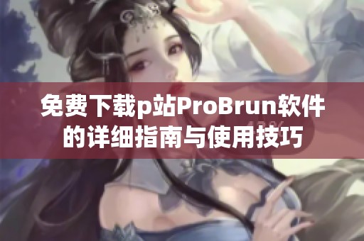 免费下载p站ProBrun软件的详细指南与使用技巧