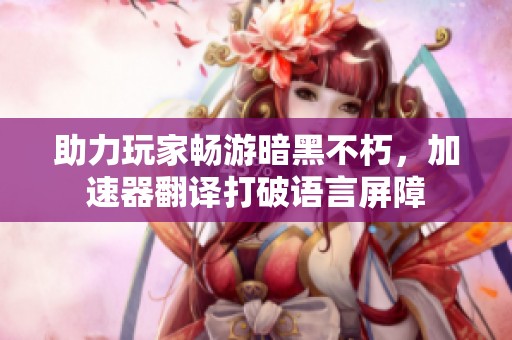 助力玩家畅游暗黑不朽，加速器翻译打破语言屏障