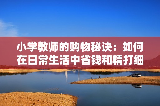 小学教师的购物秘诀：如何在日常生活中省钱和精打细算