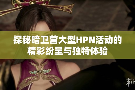 探秘暗卫营大型HPN活动的精彩纷呈与独特体验