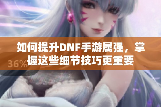 如何提升DNF手游属强，掌握这些细节技巧更重要