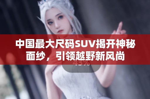中国最大尺码SUV揭开神秘面纱，引领越野新风尚