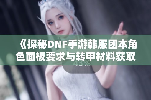 《探秘DNF手游韩服团本角色面板要求与转甲材料获取方法》