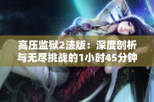 高压监狱2法版：深度剖析与无尽挑战的1小时45分钟体验