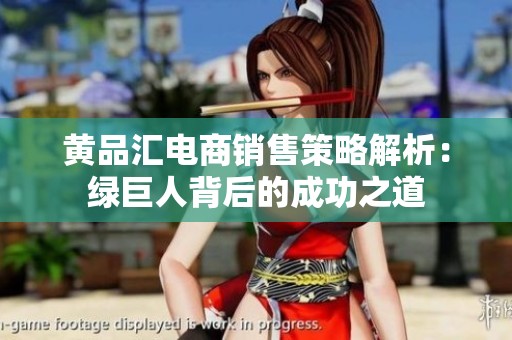 黄品汇电商销售策略解析：绿巨人背后的成功之道