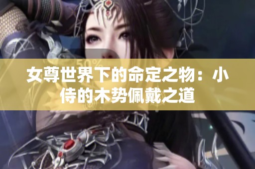 女尊世界下的命定之物：小侍的木势佩戴之道