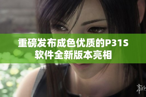 重磅发布成色优质的P31S软件全新版本亮相