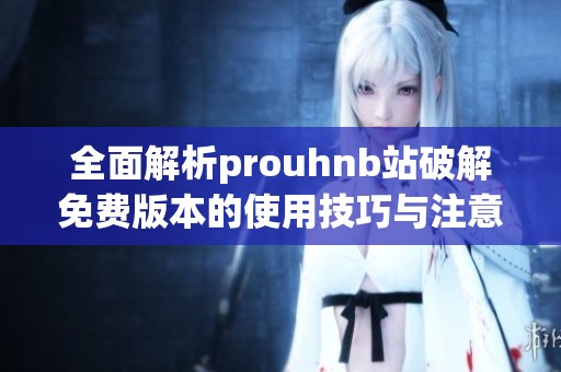 全面解析prouhnb站破解免费版本的使用技巧与注意事项