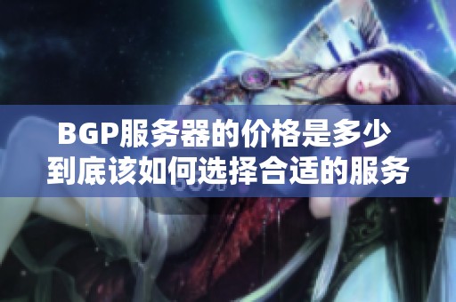 BGP服务器的价格是多少 到底该如何选择合适的服务商