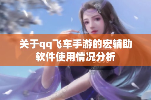 关于qq飞车手游的宏辅助软件使用情况分析