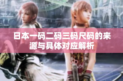 日本一码二码三码尺码的来源与具体对应解析