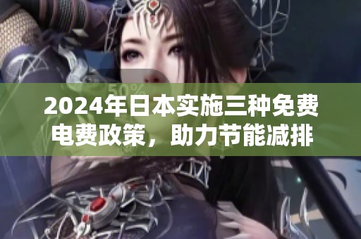 2024年日本实施三种免费电费政策，助力节能减排