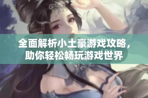 全面解析小土豪游戏攻略，助你轻松畅玩游戏世界