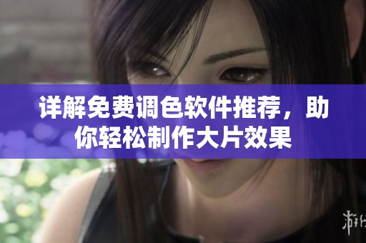 详解免费调色软件推荐，助你轻松制作大片效果