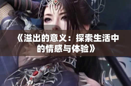 《溢出的意义：探索生活中的情感与体验》